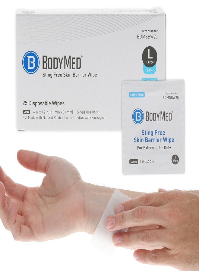 بودي ميد مناديل BodyMed لحماية البشرة - مناديل غشائية للعناية بالفغرة لتنظيف البشرة والجروح - تركيبة لا تسبب اللسع - 1.6 بوصة × 3.2 بوصة، مغلفة بشكل فردي، عبوة من 25 منديلًا - Image 1